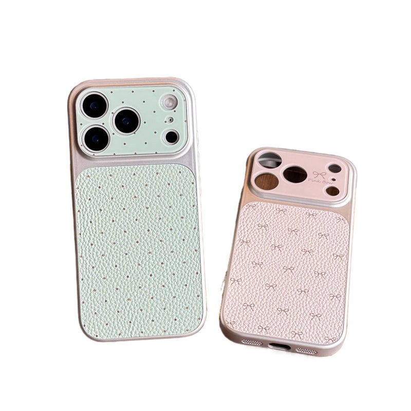 TPU Protective Case for iPhone 14 / 14 Plus / 14 Pro / 14 Pro Max with Drop Protection and Polka Dot plus Shockproof plus Bow Design plus Large Window in Polka Dot - Image 4