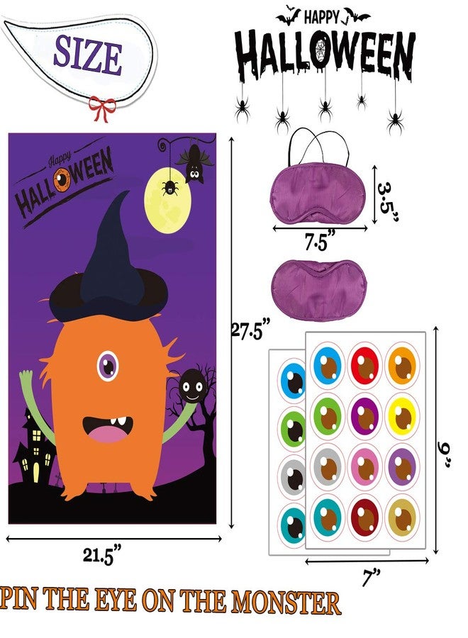 Funnlot Halloween Games for Kids Party Halloween Party Games for Kids Pin The Eye on The Monster Game Halloween Party Games Activities Halloween Pin The Tail (Pin The Eye on The Monster) - Image 2