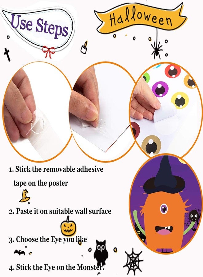 Funnlot Halloween Games for Kids Party Halloween Party Games for Kids Pin The Eye on The Monster Game Halloween Party Games Activities Halloween Pin The Tail (Pin The Eye on The Monster) - Image 5