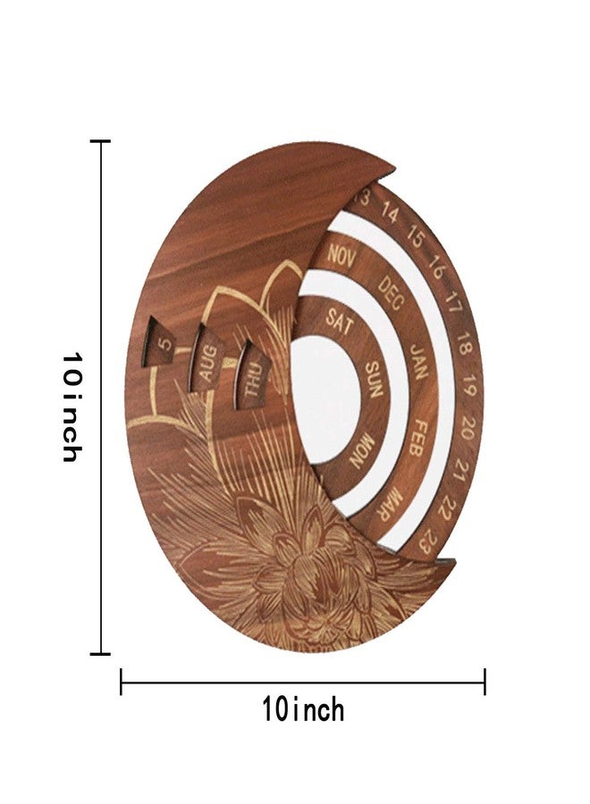 poceton Wooden Hanging Perpetual Calendar,2026 Creative Chic Vintage Wooden Hanging Calendar, Adjustable Family Birthday Reminder Calendar Sign Board,for Home Office School (Brown) - Image 2