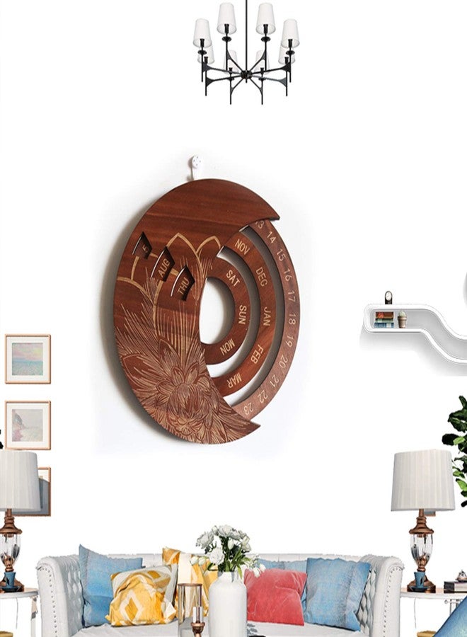 poceton Wooden Hanging Perpetual Calendar,2026 Creative Chic Vintage Wooden Hanging Calendar, Adjustable Family Birthday Reminder Calendar Sign Board,for Home Office School (Brown) - Image 5