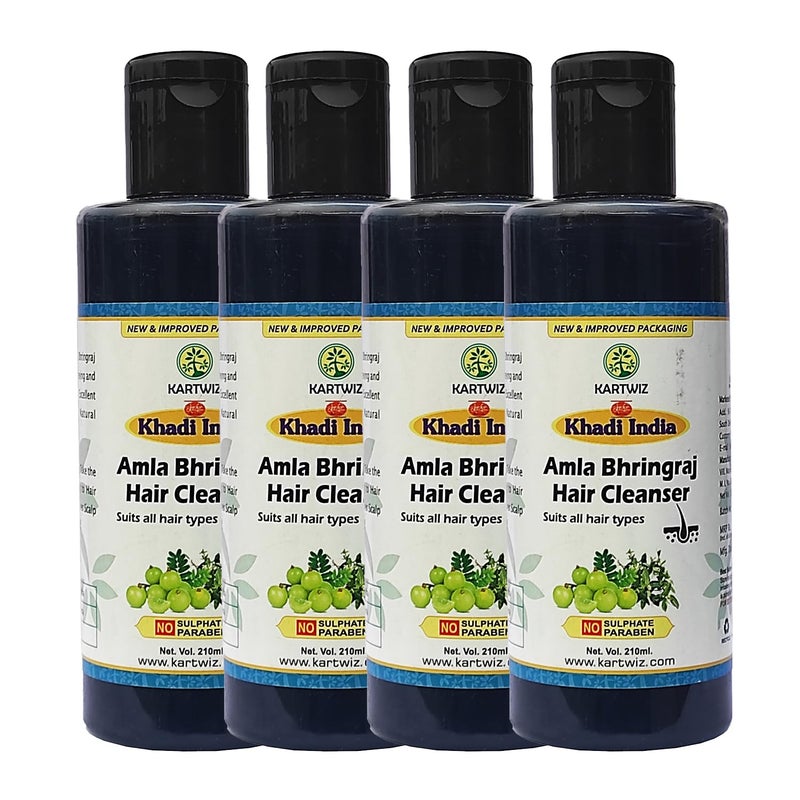 Khadi Natural Herbal Khadi Natural Herbal Amla Bhringraj Shampoo For Men And Women Pack Of 4 - Image 1