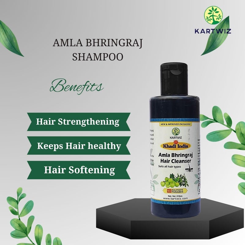 Khadi Natural Herbal Khadi Natural Herbal Amla Bhringraj Shampoo For Men And Women Pack Of 4 - Image 5