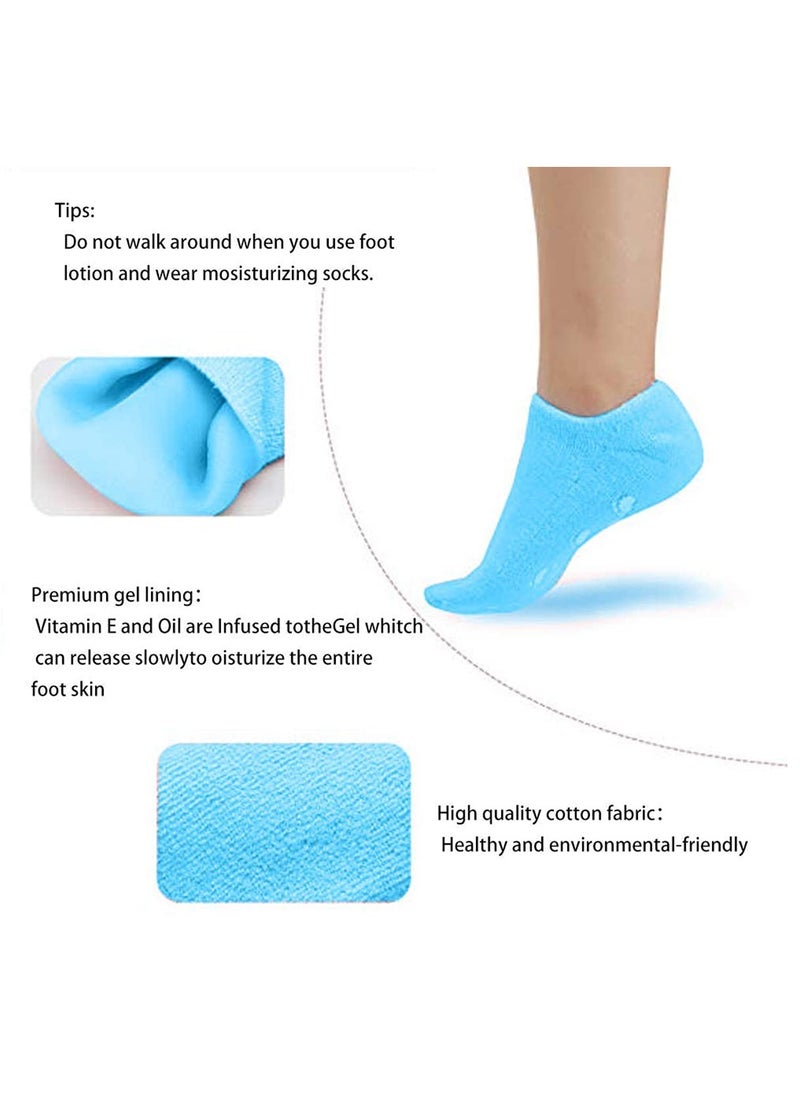 SYOSI Moisturizing Socks and Gloves Set Soft Cotton with Thermoplastic Gel Repair and Heal Eczema Cracked Dry Skin, Gel Lining Infused with Essential Oils and Vitamins  - Image 3