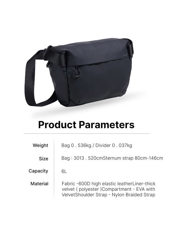 UURIG ULANZI Versatile Camera Shoulder Bag 6L Photography Travel Messenger Bag Accessories Portable Travel Stylish Crossbody DSLR Sling Bag Compatible with Sony Canon etc - Image 5