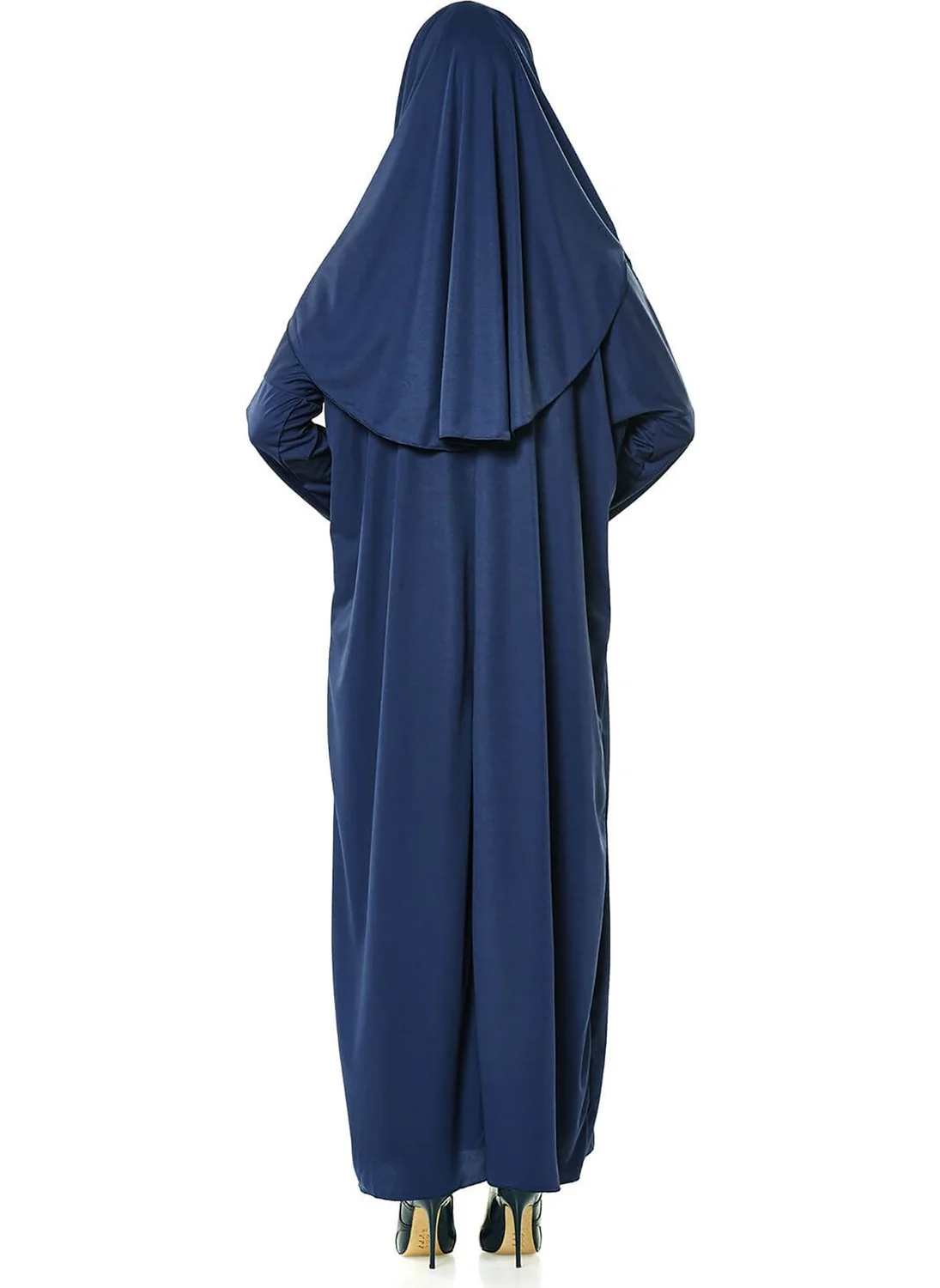 İhvan Ihvan One Piece Prayer Dress - Navy Blue - 5015 and Prayer Rug and Zikirmatik - Triple Set