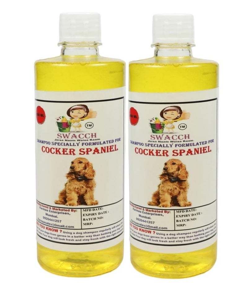 swacch Shampoo | Puppy Safe Shampoo | Cocker Spaniel Dog Shampoo (500ml) (Pack of 2) Lemon + Small White Bone | Dog Chew Bones | Teething chew Toy | Dental Teething | Combo Pack - Image 2