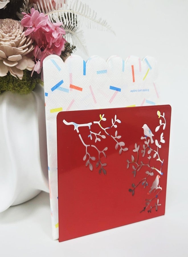 Mango Steam Tabletop Napkin/Tissue & Letter Holder for Home, Kitchen, Restaurants (Songbird, Red) - Image 4