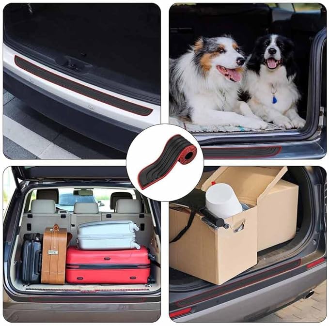 Car Rear Bumper Protector Guard for BMW X8 G09 2022-2024, Rubber Anti-Scratch Trunk Door Entry Sill Guard Strip Heavy Duty Protection Car Accessories,Black-90cm*7cm Black 90cm*7cm - Image 4