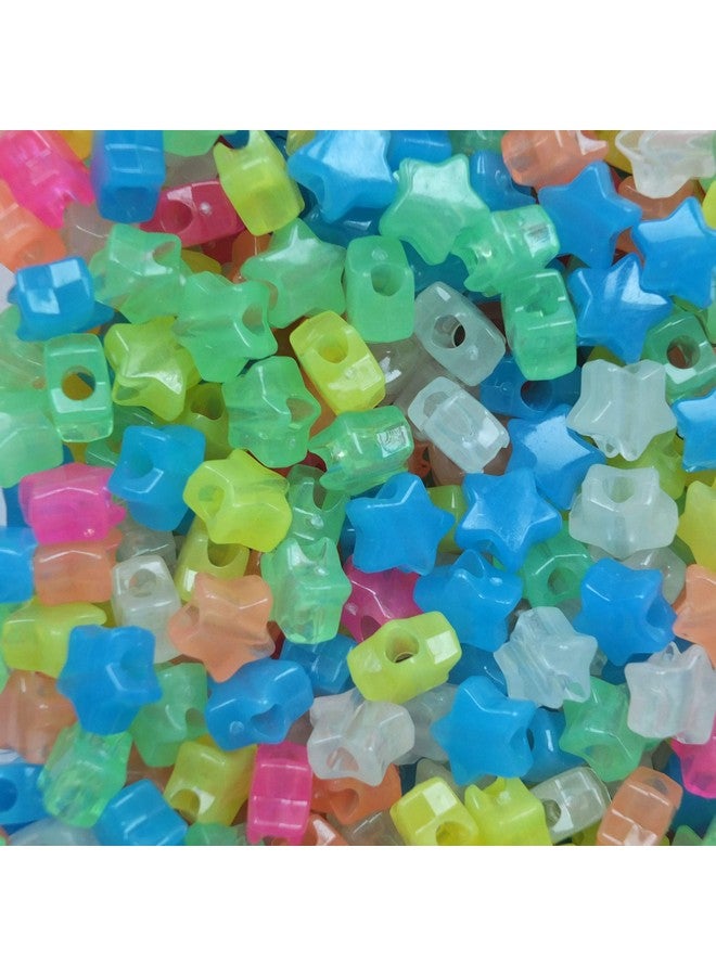 BeadExplosion Star Beads Nightglow Glow In Dark Mix Mix 13Mm Pony Beads Large Hole Made In Usa B07788 Multicolor - Image 1