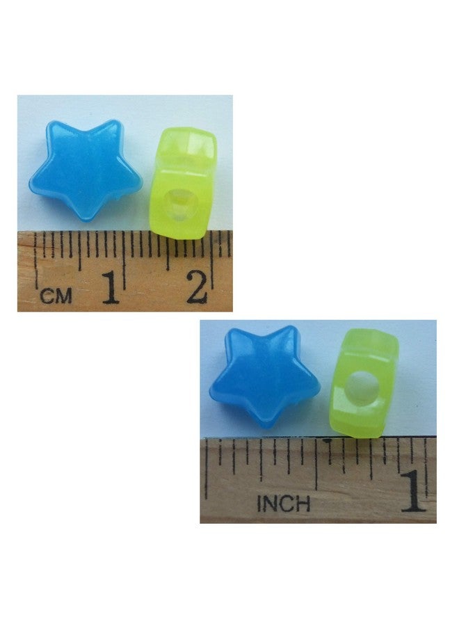 BeadExplosion Star Beads Nightglow Glow In Dark Mix Mix 13Mm Pony Beads Large Hole Made In Usa B07788 Multicolor - Image 2