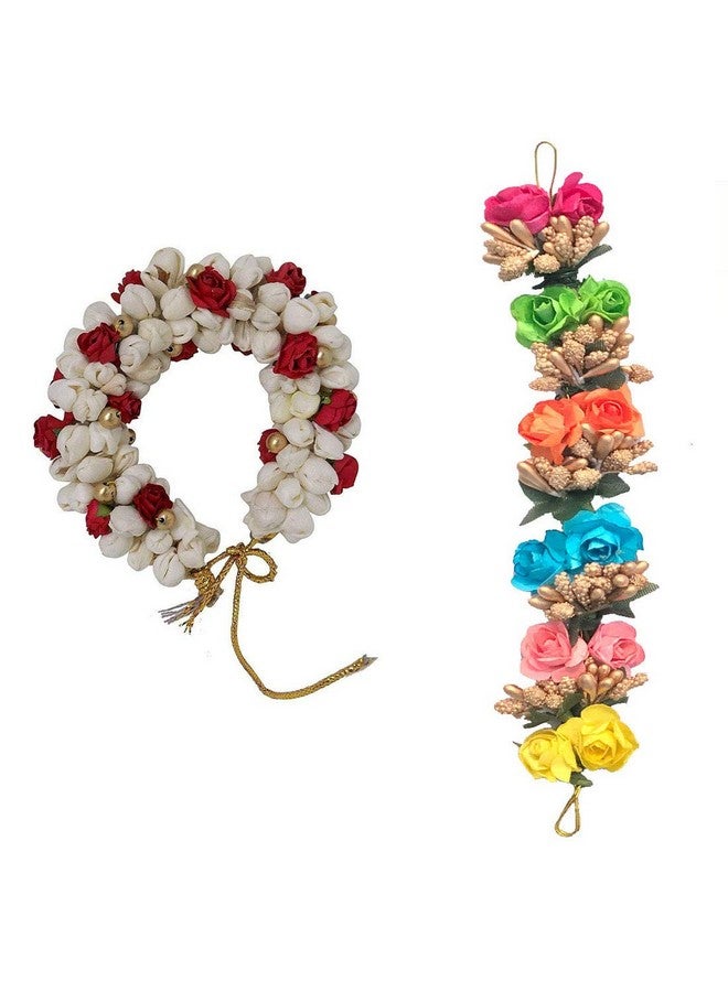 Arooman™ Mogra Hair Flower Gajra and gajra Combo (Multi Color) for Wedding and Party - Image 1