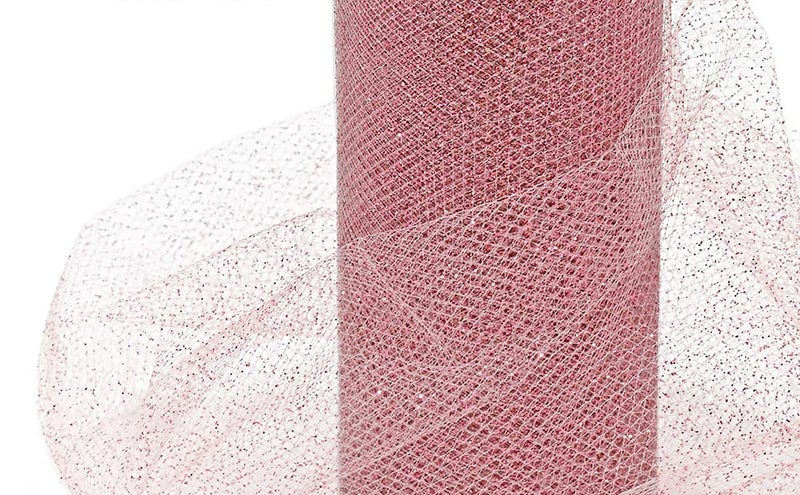 ProKart Premium Net Fabric Mesh Solid Glitter Cloth for Flower Bouquet, Trousseau Packing, Fabric for Gift Wrapping, Party Hall Decor, Sweet Boxes, Gift Decoration (5 Meters, Rani Pink) - Image 1