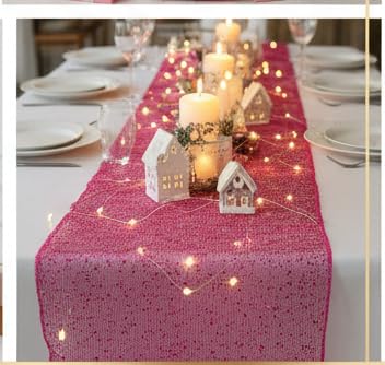 ProKart Premium Net Fabric Mesh Solid Glitter Cloth for Flower Bouquet, Trousseau Packing, Fabric for Gift Wrapping, Party Hall Decor, Sweet Boxes, Gift Decoration (5 Meters, Rani Pink) - Image 3