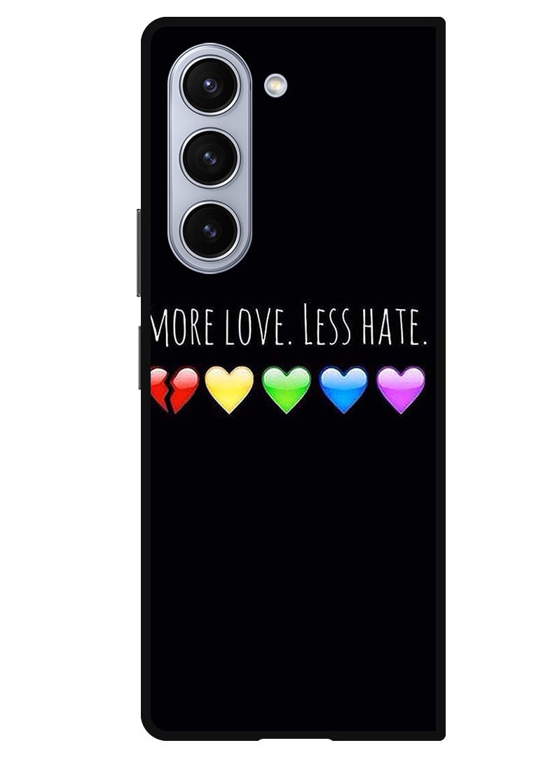 Theodor Protective Case Anti Scratch Shock Proof Bumper Cover For Samsung Galaxy Z Fold 5 More Love Less Hate - Image 1