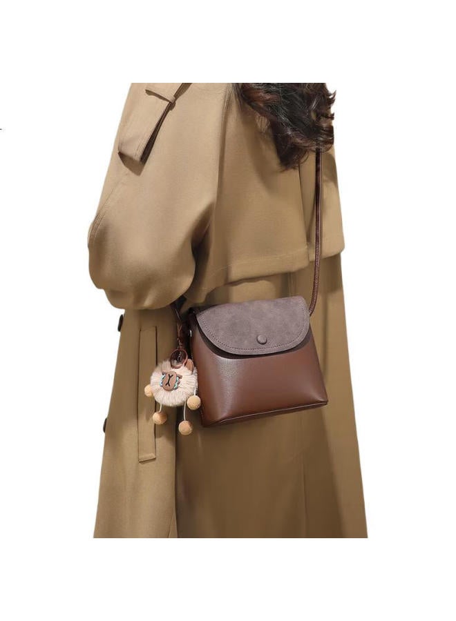 Viney Cowhide Crossbody Bag For Women, Stylish And Chic Single Shoulder Bag, Birthday Gift With High-End Feel, Perfect For Girlfriend Or Wife - Image 1