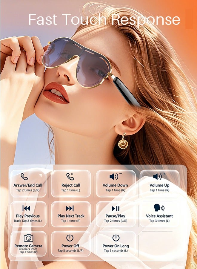 Arabest AI Smart Glasses Wireless Bluetooth Glasses with Real-Time Automatic Voice Translation Support 144 Languages BT for Travel Business Meetings Recording and Hands-Free Calling for Meeting, Driving, Traveling - Image 5