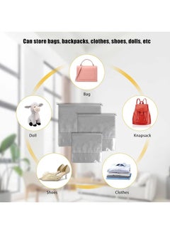yongsheng 18 Pack Dust Bags for Handbags Drawstring Bags, Multiple Sizes Non-Woven Fabric Dustproof Handbag Storage Organizer Drawstring Bag Dust Coverr (Grey)  - Image 3