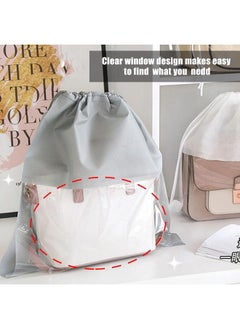 yongsheng 18 Pack Dust Bags for Handbags Drawstring Bags, Multiple Sizes Non-Woven Fabric Dustproof Handbag Storage Organizer Drawstring Bag Dust Coverr (Grey)  - Image 5