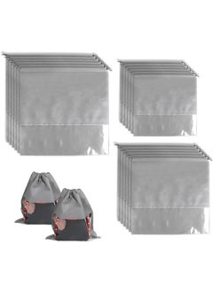 yongsheng 18 Pack Dust Bags for Handbags Drawstring Bags, Multiple Sizes Non-Woven Fabric Dustproof Handbag Storage Organizer Drawstring Bag Dust Coverr (Grey)  - Image 1