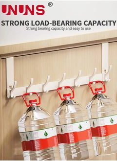 UNUNS Over The Door Hooks,7 Hook Sturdy Door Hanger,Heavy Duty Easy to Install, for Bathroom,Bedroom,Kitchen,Hanging Towels,Coats  - Image 4