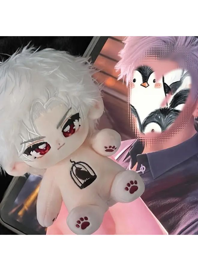 White Hair Bird Doll With Skeleton 8 Inch Plush Collectible Figurine - Image 2