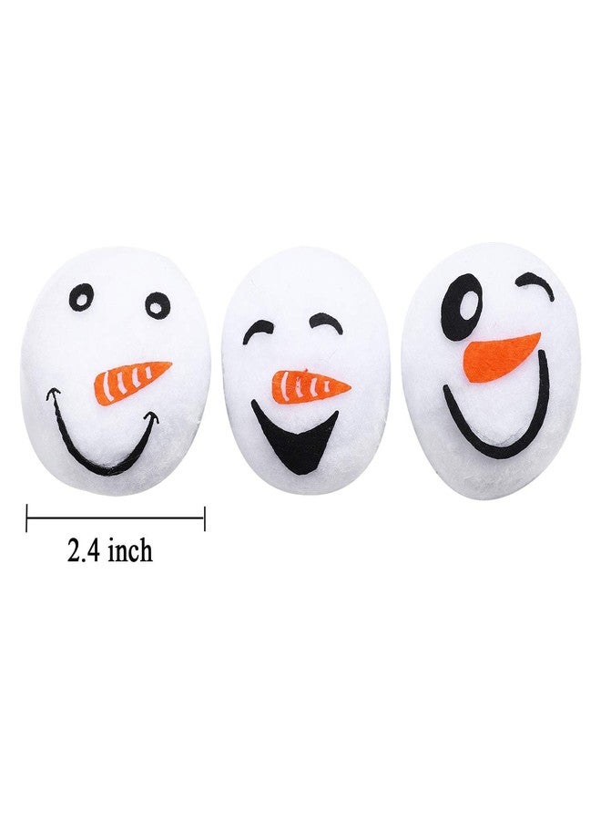 Cooraby 18 Pieces 2.4 Inches Snow Toy Ball Set Fun Set Plush Snowmen Balls Fake Snow Toy Ball Set Realistic and Interesting for Winter Game (Snowman A) - Image 2