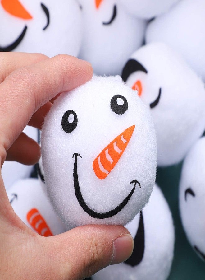 Cooraby 18 Pieces 2.4 Inches Snow Toy Ball Set Fun Set Plush Snowmen Balls Fake Snow Toy Ball Set Realistic and Interesting for Winter Game (Snowman A) - Image 5