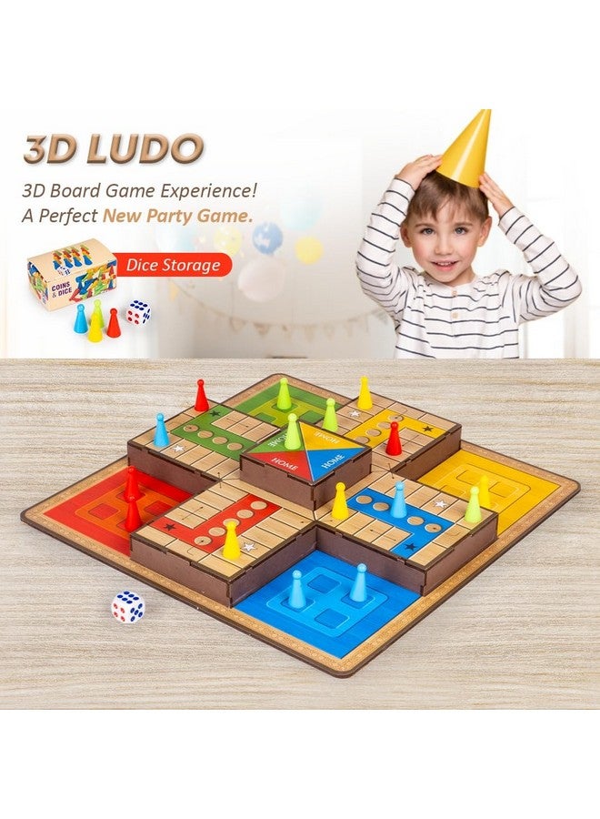 Toysbox 3D Ludo MDF Wooden Board Game Toy Play Family Fun with for Kids and Adults - Image 5