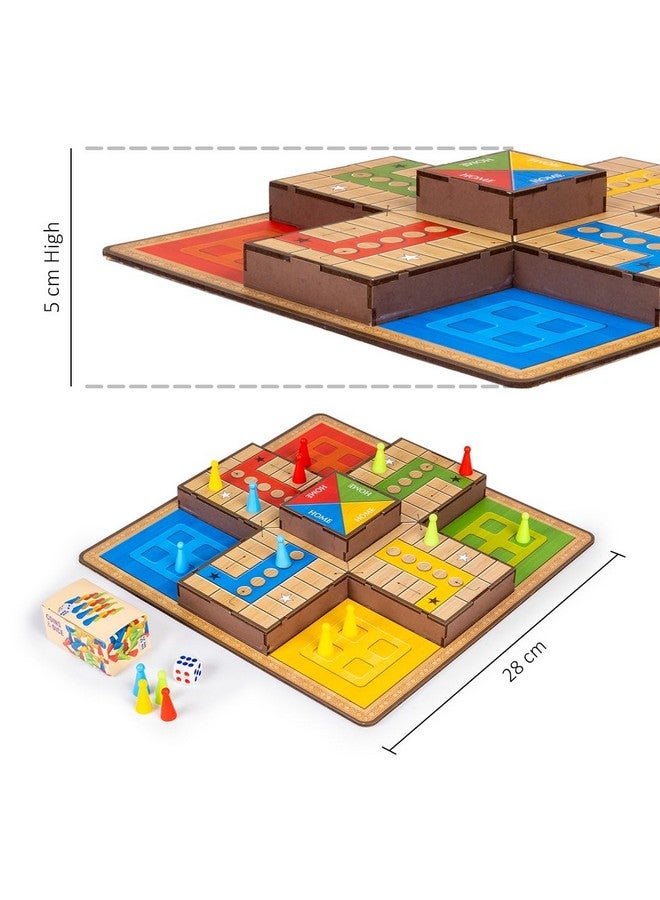 Toysbox 3D Ludo MDF Wooden Board Game Toy Play Family Fun with for Kids and Adults - Image 4