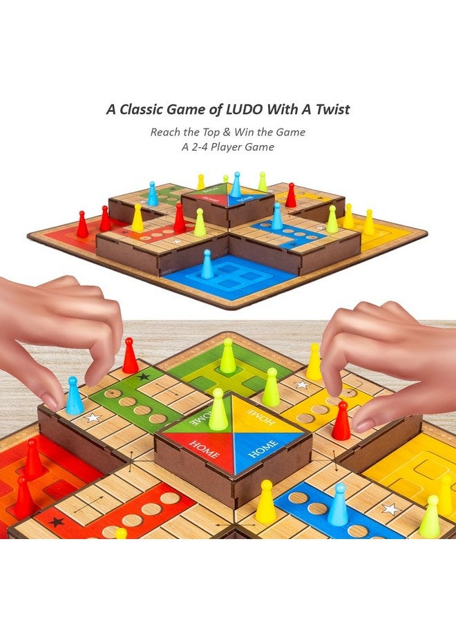 Toysbox 3D Ludo MDF Wooden Board Game Toy Play Family Fun with for Kids and Adults - Image 2