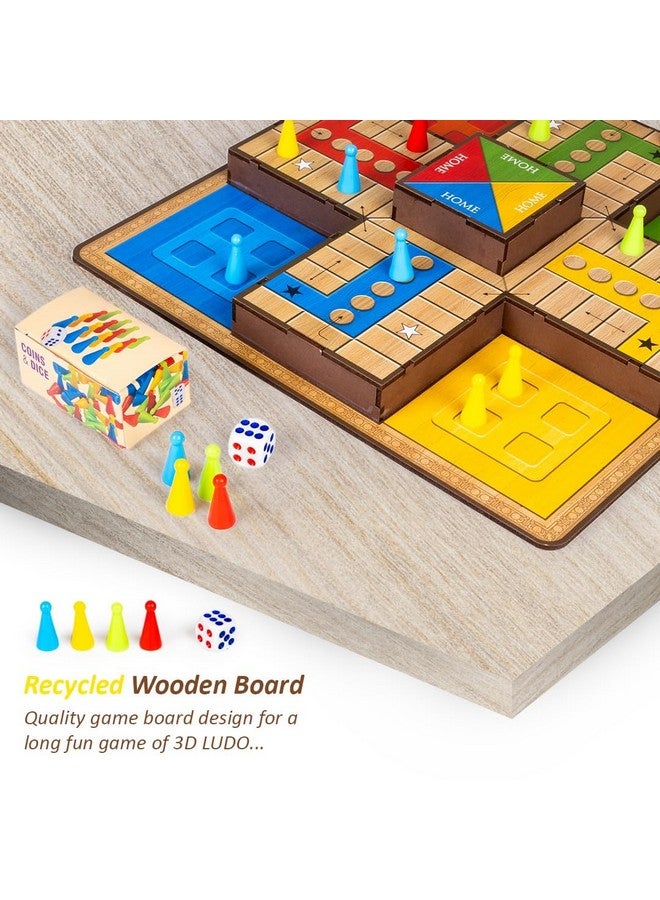 Toysbox 3D Ludo MDF Wooden Board Game Toy Play Family Fun with for Kids and Adults - Image 3