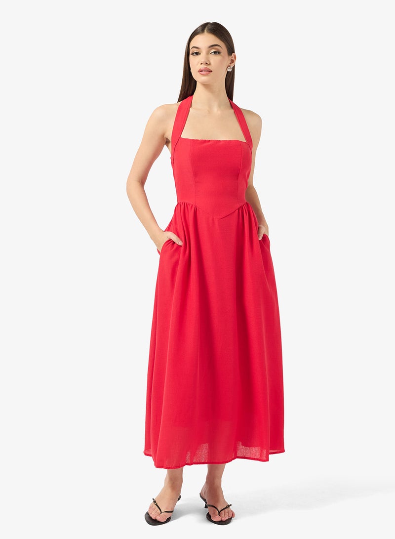 ايلا فستان بياقة هالتر - Image 1