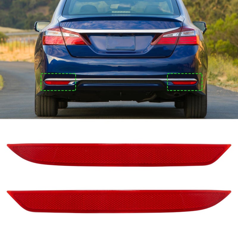Abodvu Compatible with Honda Accord Rear Bumper Reflectors 20162017Left Driver Right Passenger Side Rear Bumper Red Marker TrimsBack Reflector Light WO Bulb Replacement for 9th Gen Accord2PCS - Image 3