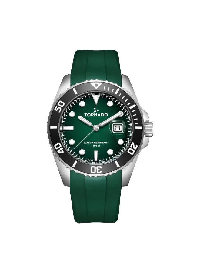 تورنيدو Men's Silicone Analog Watch T22001-SSHH - 43.5x49mm mm
