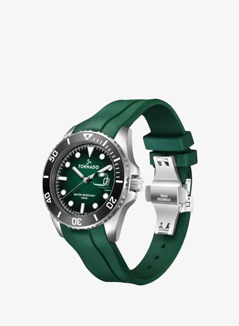 TORNADO Men's High Quality Flexible And Durable Silicone 3H with date Display Watch T22001-SSHH - 42mm mm
