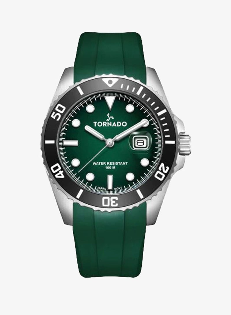 TORNADO Men's High Quality Flexible And Durable Silicone 3H with date Display Watch T22001-SSHH - 42mm mm - Image 1