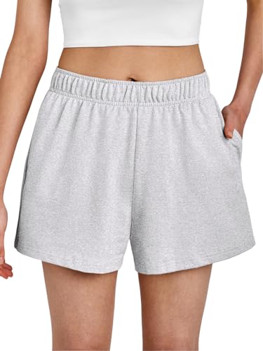 AUTOMET Womens Sweat Shorts Trendy Casual Athletic Running Summer Vacation Outfits Comfy 2025 Fashion Workout Clothing Grey M - Image 2