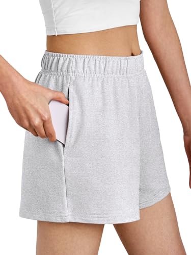 AUTOMET Womens Sweat Shorts Trendy Casual Athletic Running Summer Vacation Outfits Comfy 2025 Fashion Workout Clothing Grey M - Image 3