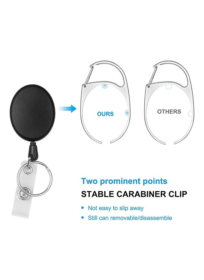 Generic - 2 Pack ID Badge Holder With Clip Badge Reels Retractable Heavy Duty Clear Id Card Vertical Lanyard Holder with metal carabiner hook,Waterproof Vertical Clear ID Card Holder - Image 1