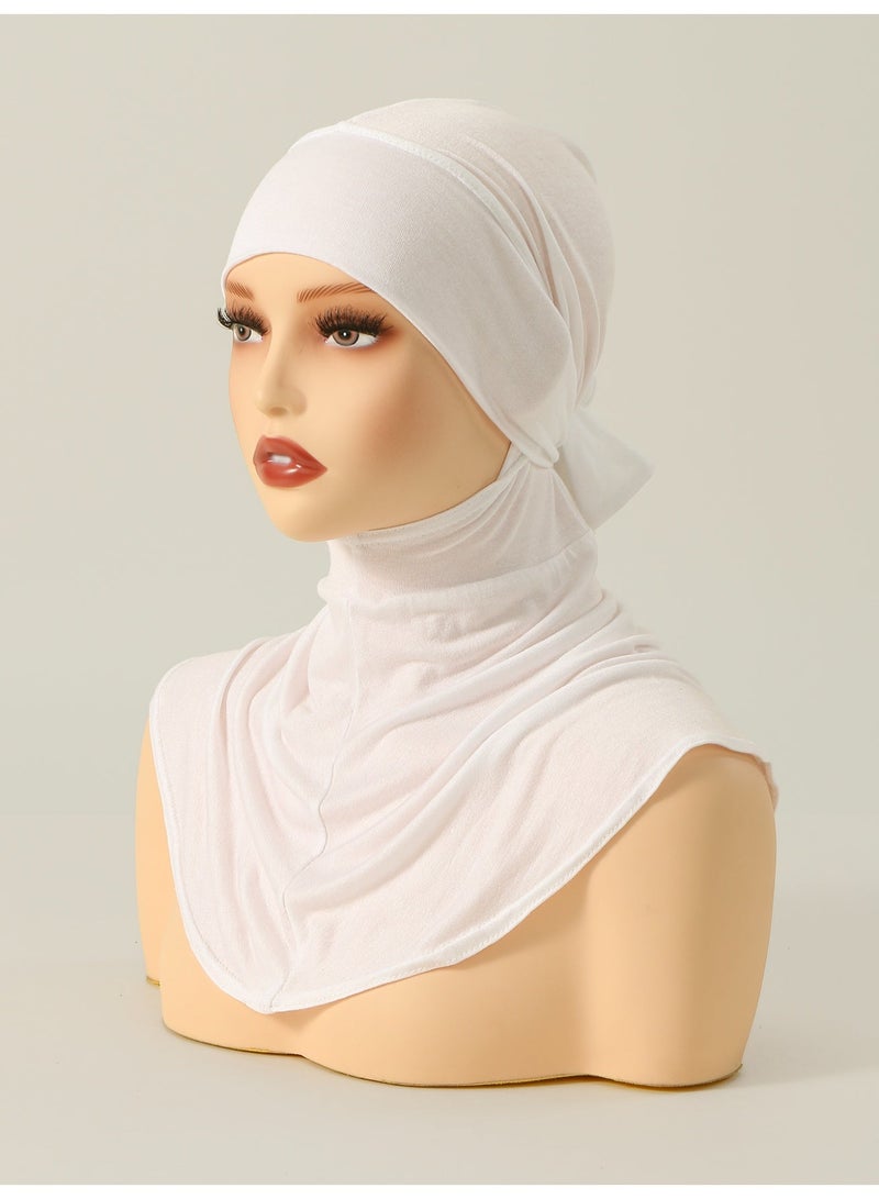 Women Inner Hijab Solid Color Balaclava Headscarf With Adjustable Back Tie For Abaya Elastic Breathable Versatile Headband Turban Full Neck Hijabs - Image 5