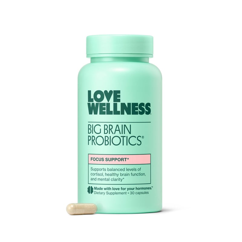 Love Wellness Big Brain Probiotics Nootropics Brain Support Supplement Brain Supplements for Memory and Focus Promotes Mental Clarity Mood Organic Reishi Chaga Lions Mane 30 Count