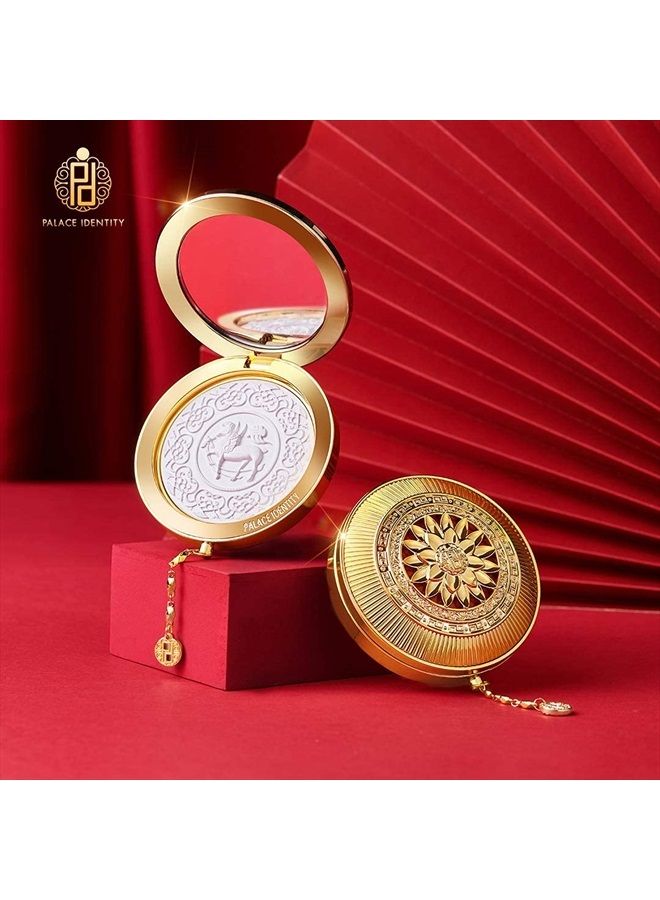 ZEESEA [Palace Identity] Winged Deer Translucent Compact Powder,Mercerized Matte Makeup Powder,Long Lasting Smooth for Shine Silky Look,Stay Matte Fixed Tonic Dual-use Pressed Powder