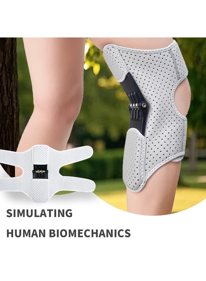 كيلا دعامة معززة لدعم الركبة، ودعم المفاصل بقوة زنبركية لتسلق السلالم، ومساعدة القرفصاء لكبار السن - Image 3