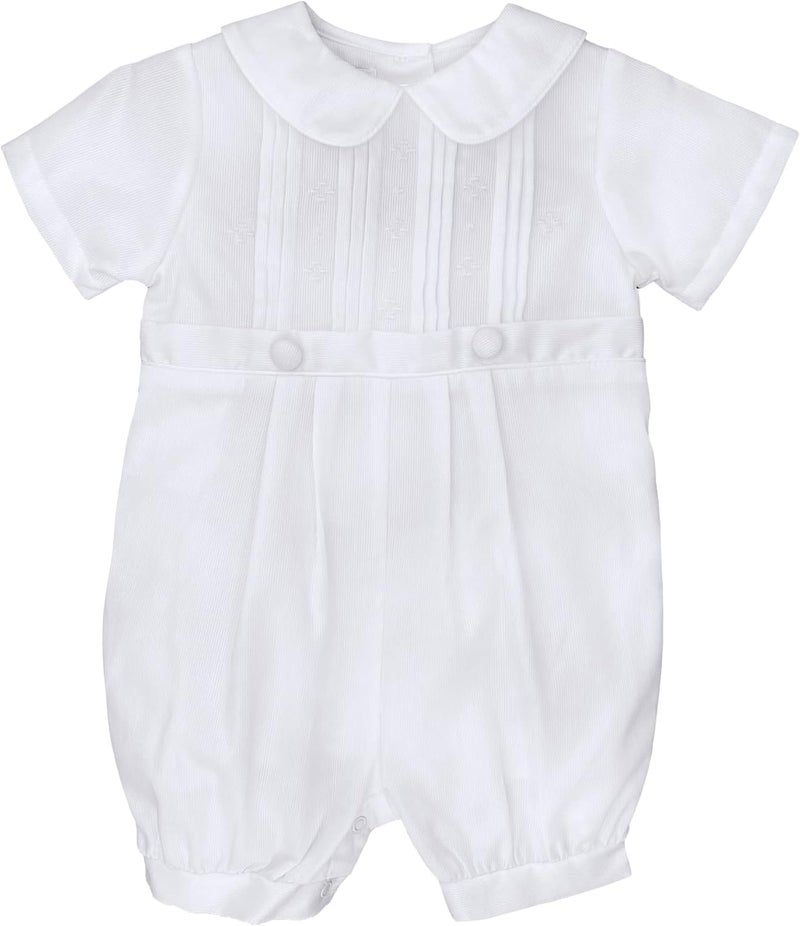 Petit Ami Baby Boys' Pique Christening Knicker, White - Image 1