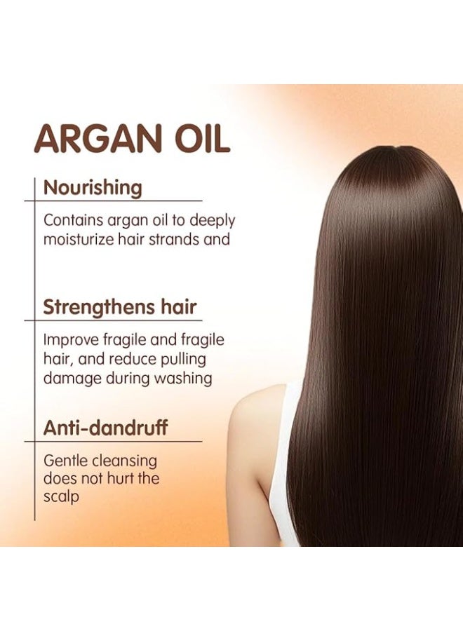 Protein queen Argan-Oil of Morocco SHAMPOO (Anti-Hair Fall & Renewal), Sulfate Free, Perfect for Damaged, Dry, Curly, Frizzy Hair - Thickening Formula for Fine/Thin Hair, Keratine Treat for Hair. - Image 3