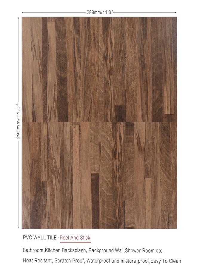 Midcard 10 Piece Adhesive PVC Backsplash Tile, Natural Oak - Image 2