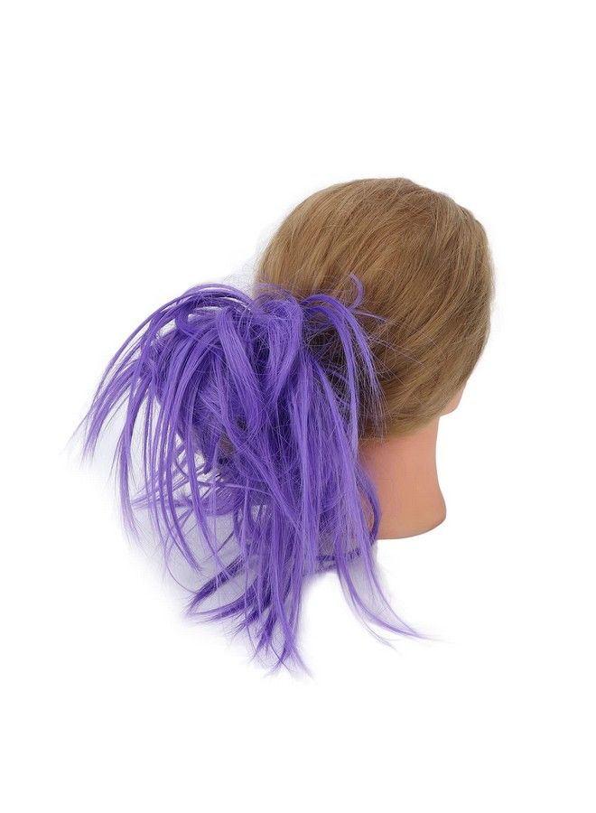 Betued Messy Hair Bun Hair Pieces Fashionable Tousled Updo Messy Bun Hairpiece Messy Synthetic Chignon Ponytail Hairpieces Updo Hair Bun Hair Extension For Women Girls (Q17Purple#) - Image 2