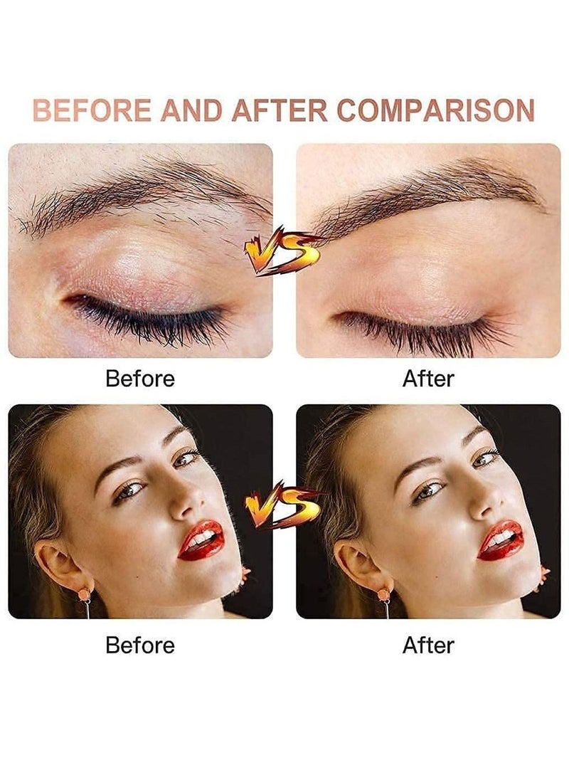 Rechargeable Eyebrow Trimmer & Facial Hair Remover, 2 in 1 Painless Eyebrow Razor Facial Hair Remover, Eyebrow Lips Nose Body Hair Removal Razor For Women - Image 4