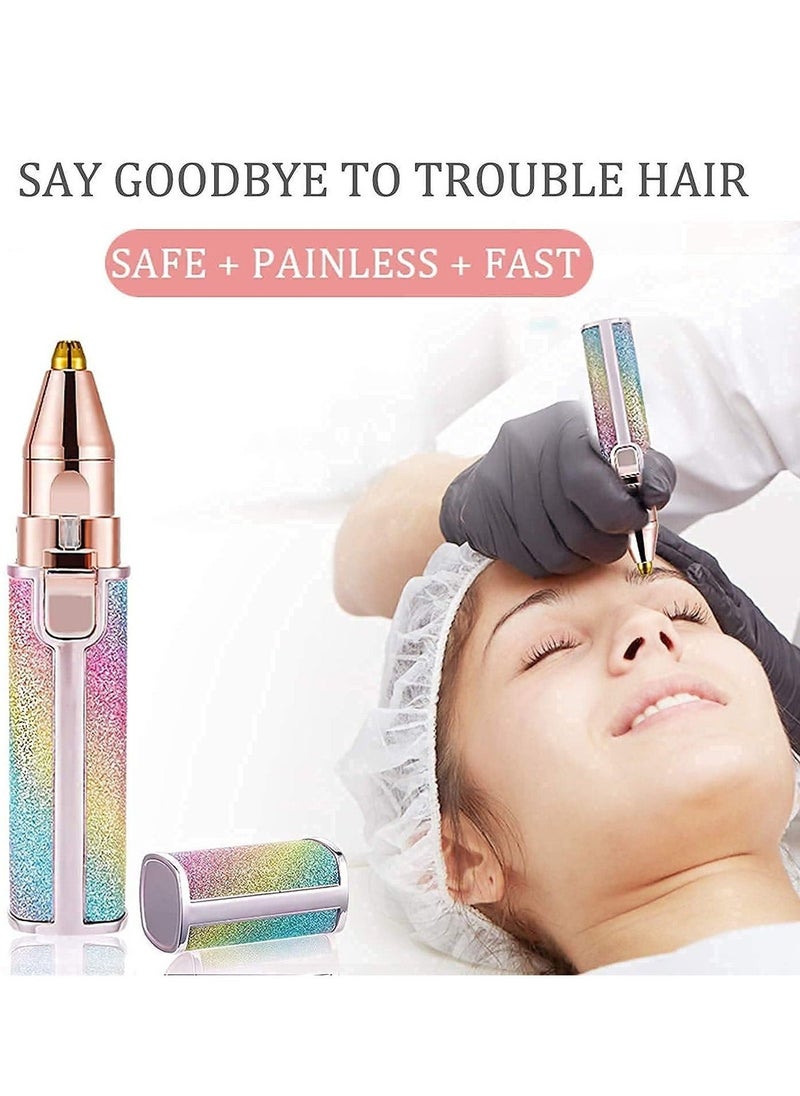 Rechargeable Eyebrow Trimmer & Facial Hair Remover, 2 in 1 Painless Eyebrow Razor Facial Hair Remover, Eyebrow Lips Nose Body Hair Removal Razor For Women - Image 3